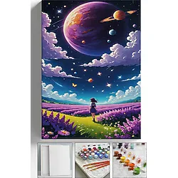 Corvo Sayılarla Boyama 40X50 Tuval Fırça Boya Dahil Uzay Gökyüzü