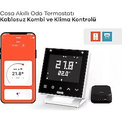 Cosa V5 Kombi ve Klima Kontrolü Kablosuz Dijital Oda Termostatı