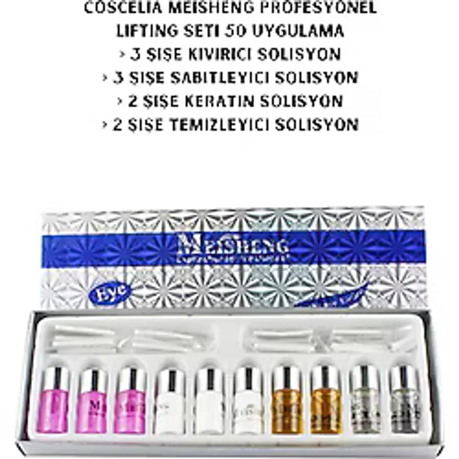 Coscelia Meısheng Profesyonel Lifting Kirpik Kıvırma Seti 50 Uygulama-10 ŞİŞE SOLISYON