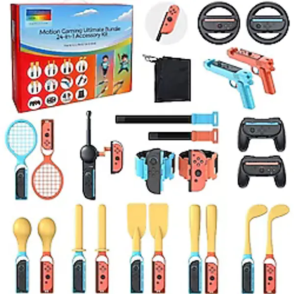 Cosmostech N.switch Sports 24'ü 1 Arada Aksesuar Kiti - Joy-Con 2 Uyumlu Aile Parti Seti, Switch 2 / Switch 1 / OLED Spor Oyunları İçin