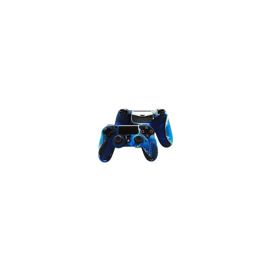 Cosmostech Ps4 Controller Joystick PlayStation Aksesuarları Gamepad Uyumlu - Silikon Koruyucu Cover Mavi Kamuflaj