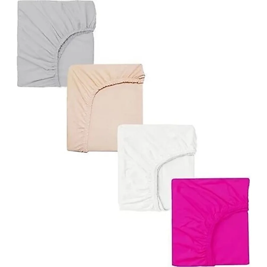 COTENCONCEPT 4 Adet 50 x 90 + 10 cm Anne Yanı Lastikli Penye Kumaş Bebek Çarşafı