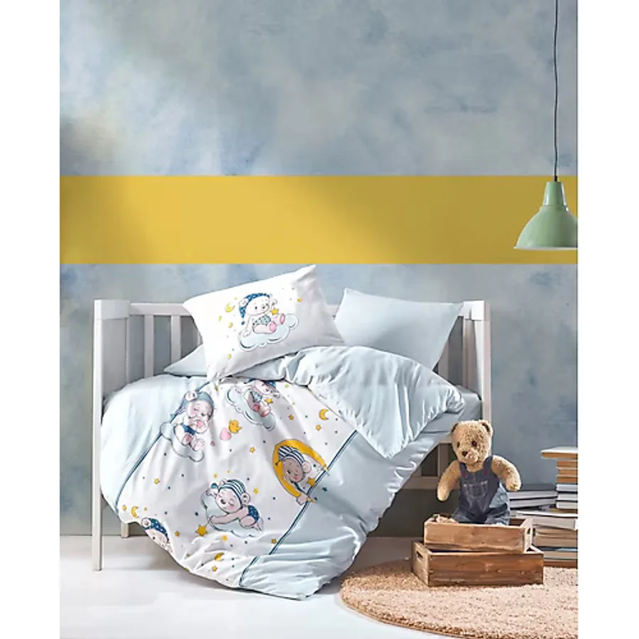 Cotton Box Bear Mavi Bebek Nevresim Takımı