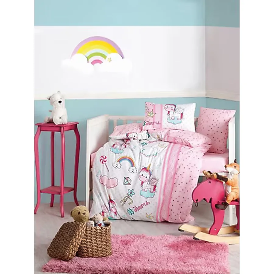 Cotton Box Bebek Nevresim Takımı - Unicorn Pembe - 100 x 150 cm