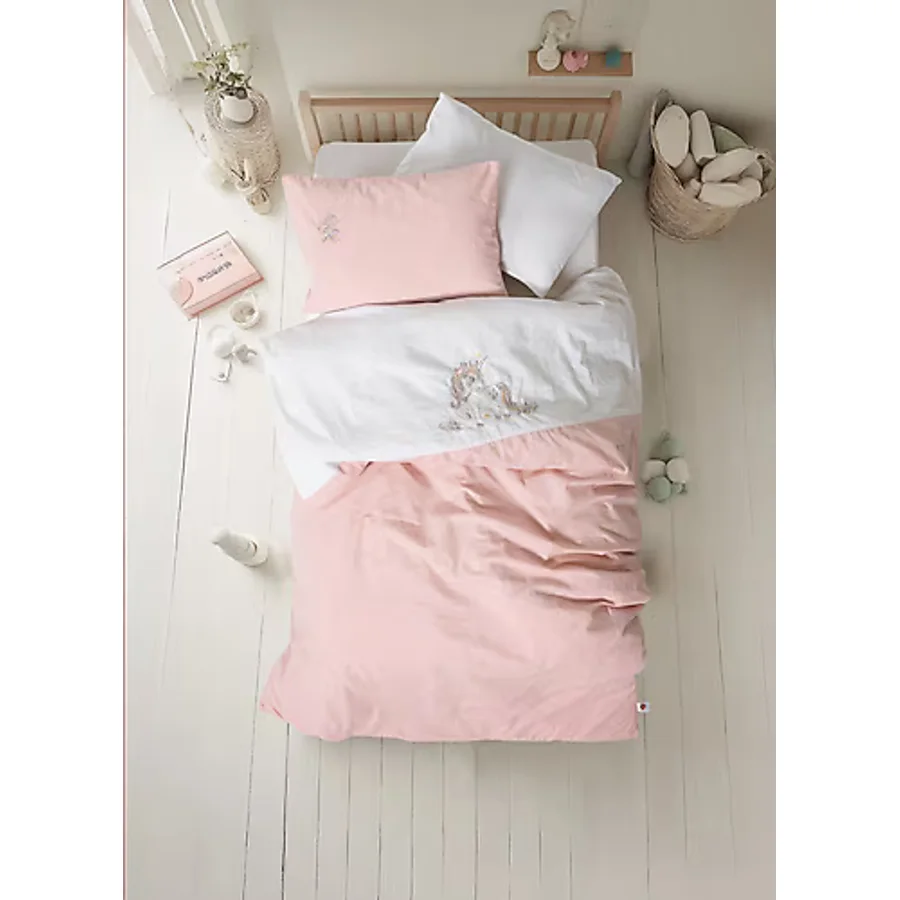 Cotton Box Cuddly Bonic Beyaz Nakışlı Bebek Nevresim Takımı