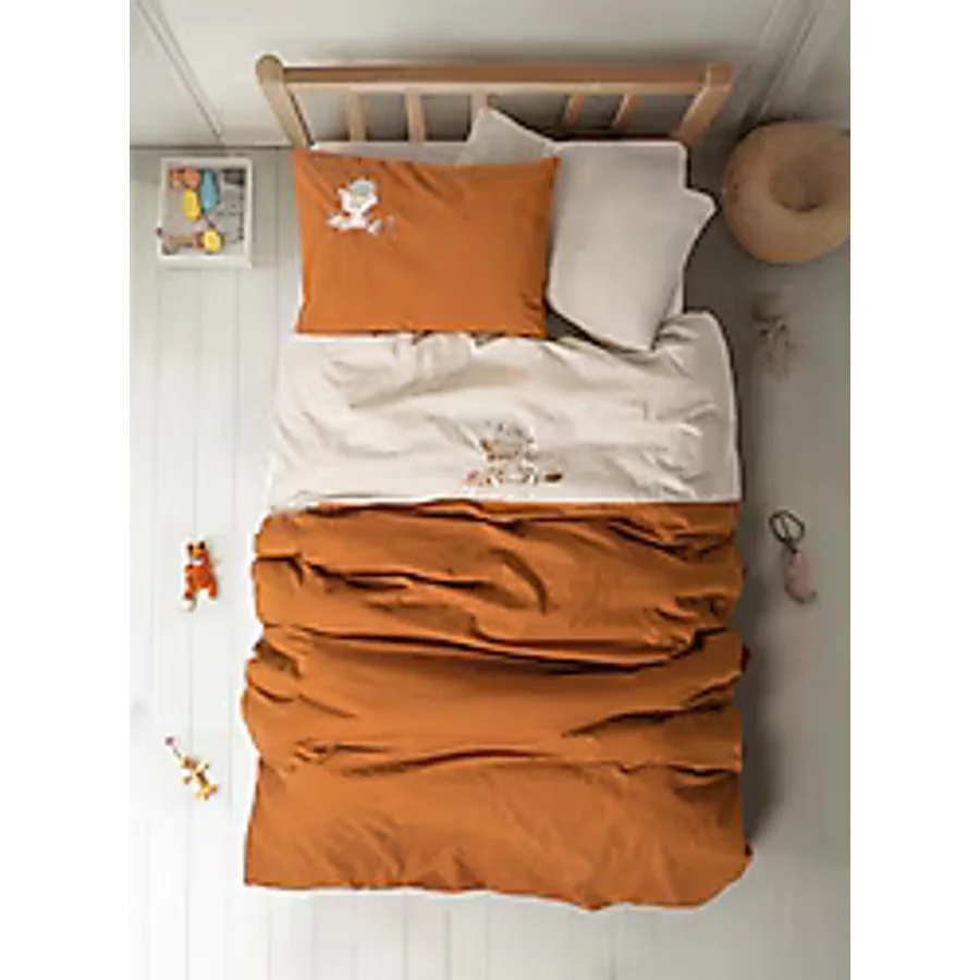 Cotton Box Cuddly Clever Bej Nakışlı Bebek Nevresim Takımı