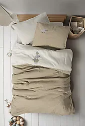 Cotton Box Cuddly Lamp Bej Nakışlı Bebek Nevresim Takımı