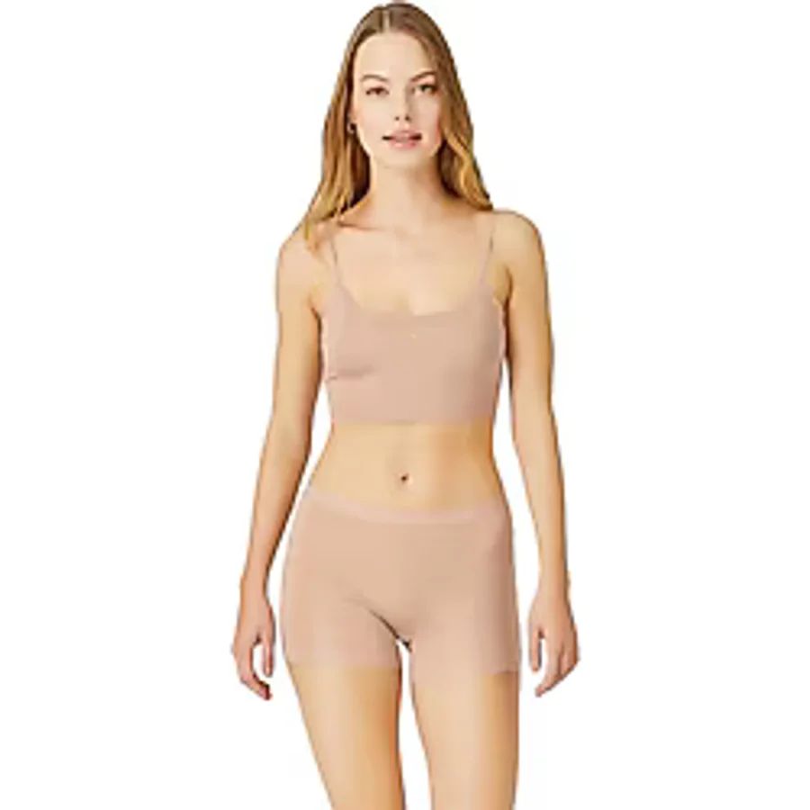 Cottonhill Kahverengi Basic Lazer Kesim Dikişsiz Kadın Boxer