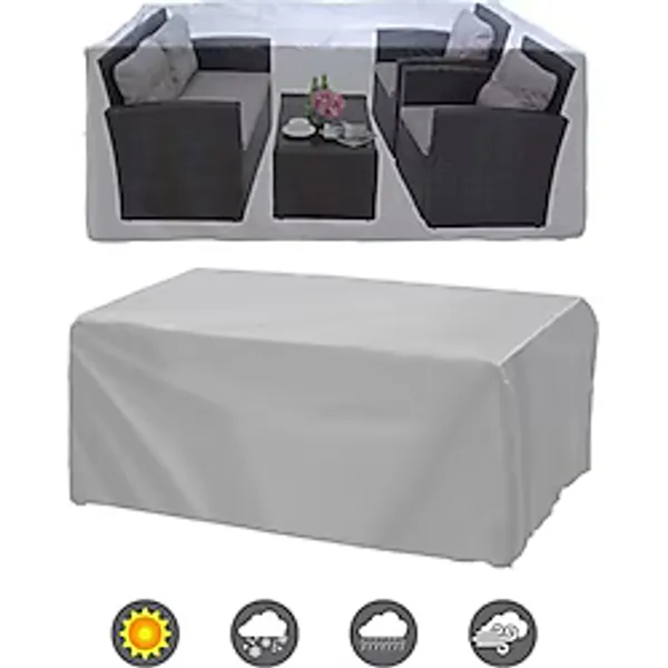 CoverPlus Bahçe Mobilya Koruma Bahçe Masa Sandalyesi Koruma Örtüsü Branda 210x160x80 Cm