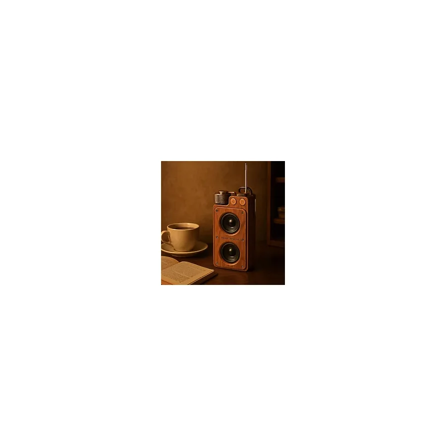 Coverzone 19cm Retro Ahşap Tasarımlı Bluetooth Hoparlör - 5W Güçlü Ses, 5.0 Kablosuz Bağlantı, 1500 mAh Şarjlı Batarya, FM Radyolu, USB/TF Kart Destekli, Taşınabilir Nostaljik Müzik Kutusu A8