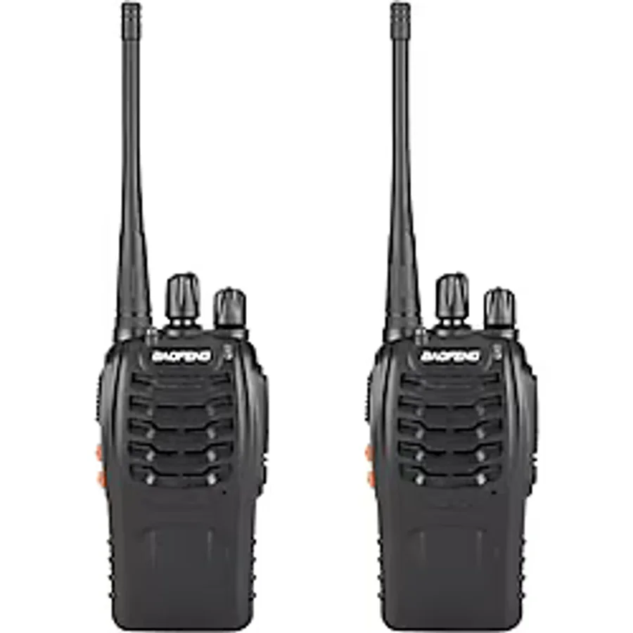 Coverzone 2 Adet BF-888S PMR446 El Telsizi 16 Kanal 446MHz-446.2Mhz 0.5W VOX CTCSS DCS Gürültü Azaltma Uzun Menzil Dahili Fener Şarjlı Batarya Walkie Talkie, 140 gr