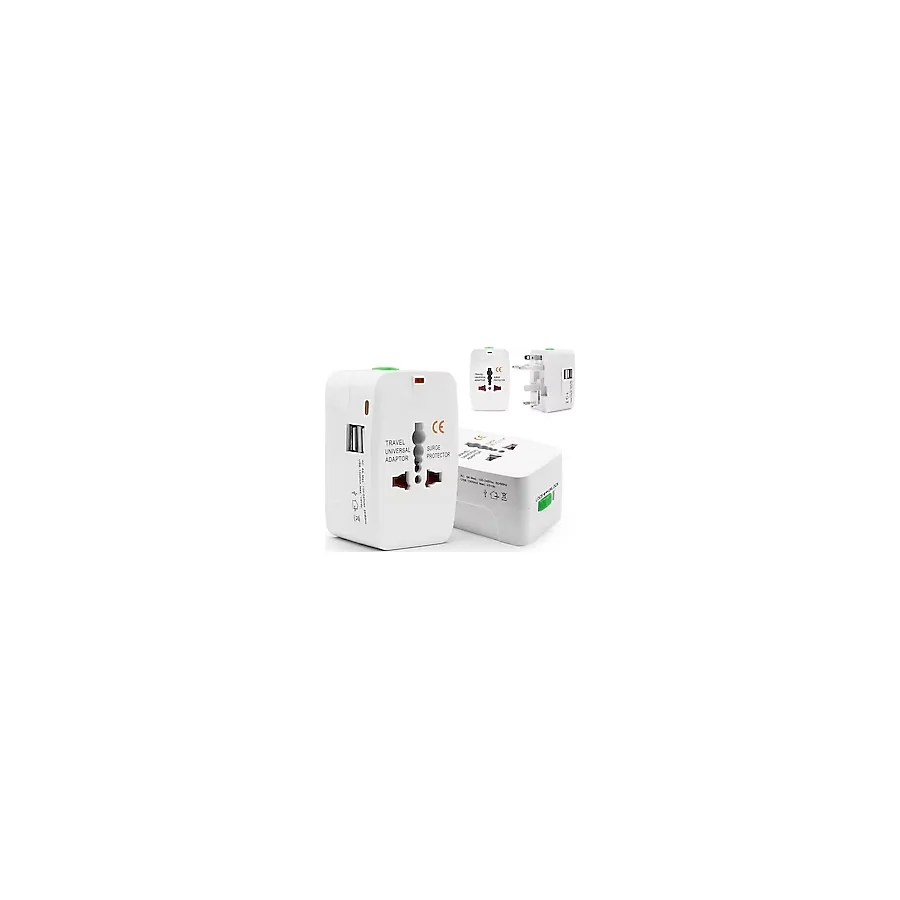 Coverzone Akım Korumalı Universal Fiş Çoklu Priz ENT-CV640 Priz Çevirici Dönüştürücü 2 Port Usb- Type C Kompakt Tasarım Amerikan Fişi, Ingiliz, Türkiye 125V - 250V 13A (Beyaz) (931E)