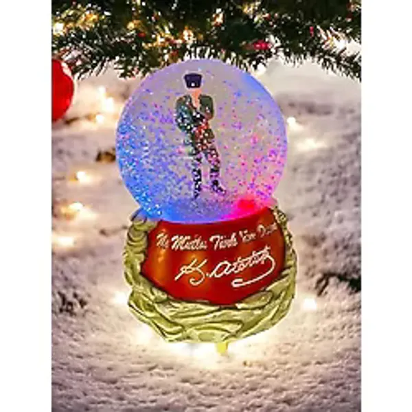 Coverzone Atatürk Kar Küresi Işıklı Müzikli ve Püskürtmeli Büyük Boy Kar Küresi İzmir Marşı Müziği Çalan RGB Aydınlatmalı 15cm x 10cm