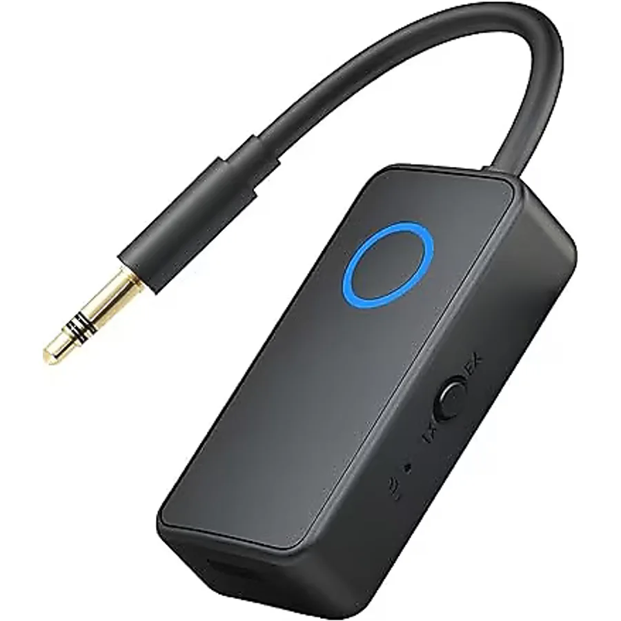 Coverzone Bluetooth 5.4 Ses Alıcı & Verici - 2'si 1 Arada AUX Adaptör, 3.5mm Jak, USB-C Şarj, 15m Kablosuz Menzil, 180mAh Batarya, Araç & Ev Hoparlör için Kablosuz Müzik Adaptörü M30