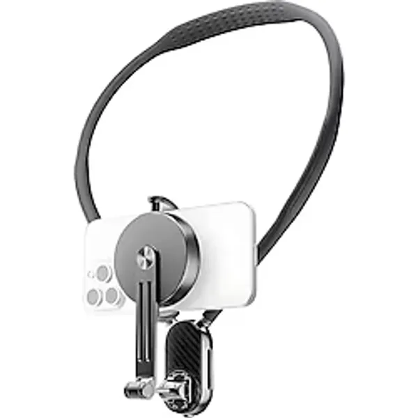 Coverzone Cep Telefonu Boyun Askısı Self Çekim 16X Neodimyum Mıknatıs, Cilt Dostu Silikon, MagSafe ile Uyumlu, Titreşim Önleyici Askı, Bilek Askısı ile Rahat ve Güvenli Taşıma, SCS-NH001, Gri