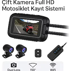 Coverzone Çift Ön-Arka Motosiklet Kamerası - 1080P, 150° Geniş Açı, Wifi Ve 3.0'' Ips Ekranlı Dvr V9