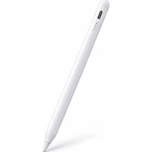 CoverZone iPad Pro 13 M5 ile Uyumlu Stylus Kalem Avuç Içi Reddetme Ince Uç Type-C Şarj 10 Saat Kullanım 30 Dakika Otomatik Kapanma Hafif Ergonomik Not Alma Çizim Dokunmatik Kalem - Beyaz