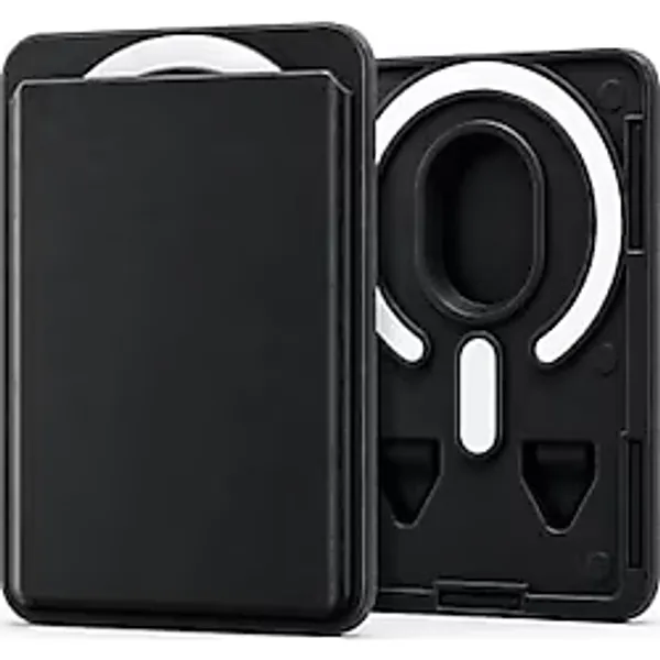 Coverzone MagSafe Uyumlu Manyetik Kartlık Cüzdan, 2 Kart Kapasiteli Telefon Kartlığı, Güçlü Mıknatıslı İnce Kart Tutucu Siyah