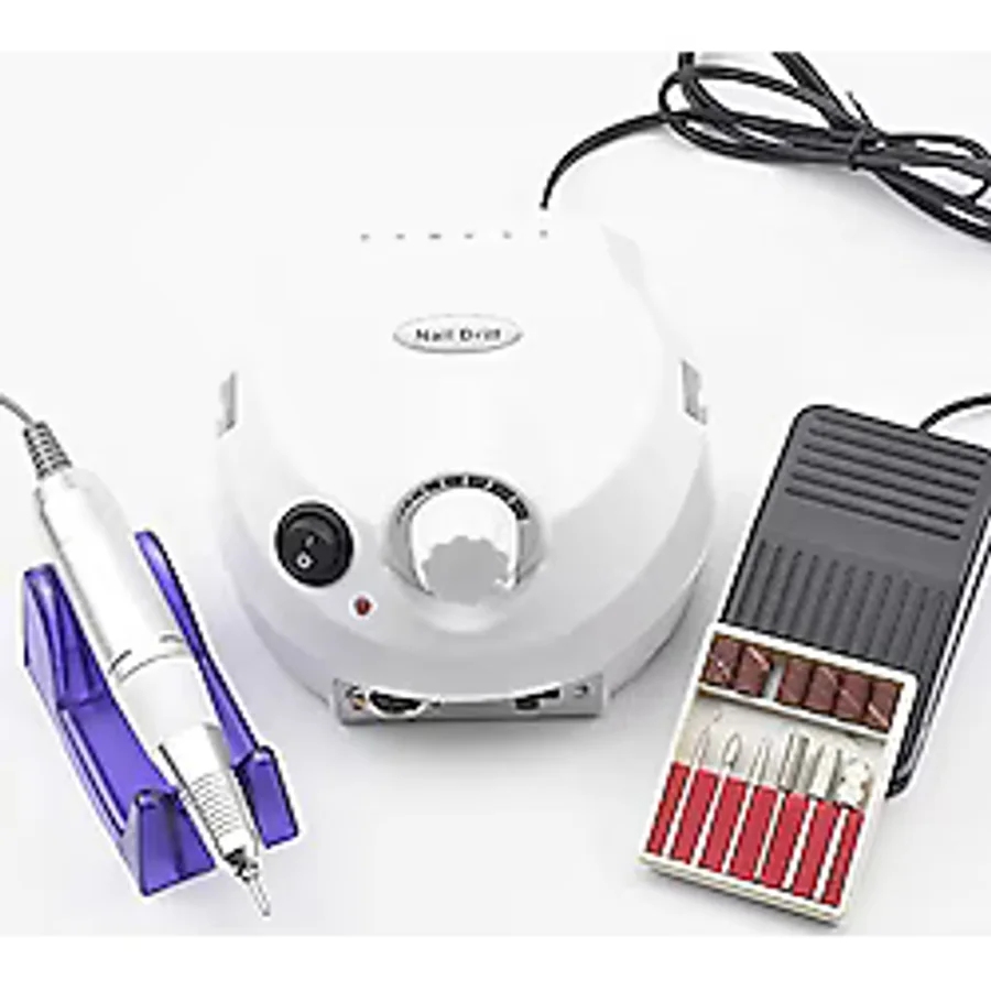 Coverzone Manikür Pedikür Makinesi Profesyonel 25000 Rpm Elektrikli Freze Tırnak Parlatıcı Törpü 3 Farklı Renk Seçeneği Nail Drill Parlatma Şekil Verme Çok İşlevli Kullanım F601 (Beyaz)