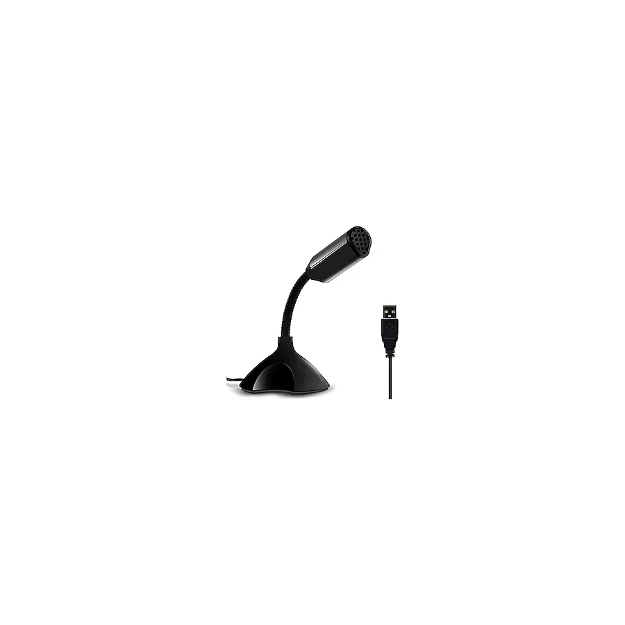 Coverzone Masaüstü, Laptop ve Notebook Bilgisayarlar için Tak Çalıştır USB Girişli 13cm Masaüstü Mini Mikrofon Siyah