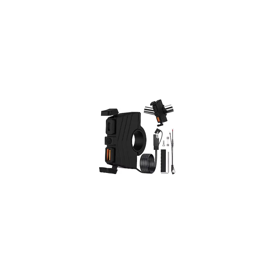 Coverzone Motosiklet Hızlı Şarj Cihazı 12V-24V Su Geçirmez Çift USB Type-C PD Hızlı Şarj Portu Auna Bağlantılı Telefon Tablet Şarj Adaptörü, Motosiklet, Bisiklet, Atv, Tekne, Motor Aksesuarı MT6
