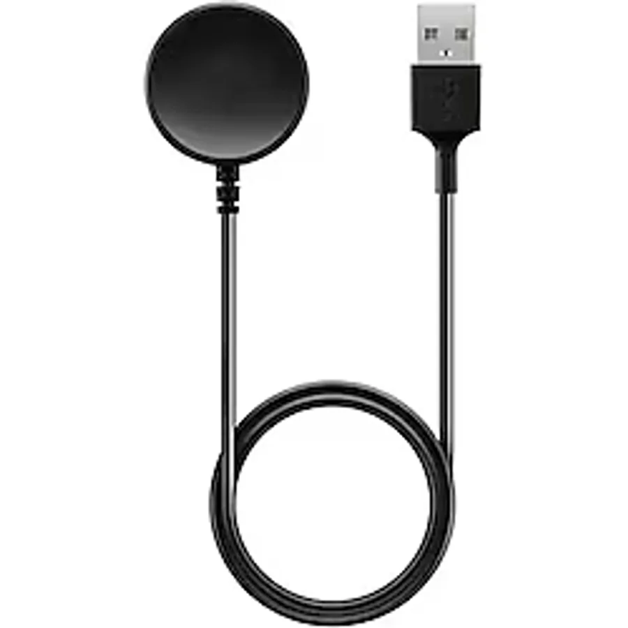 Coverzone Samsung Galaxy Watch 6 ile Uyumlu Akıllı Saat USB Şarj Aleti Akıllı Saat Şarj Kablosu Manyetik Siyah
