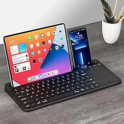 Coverzone Şarjlı Bluetooth TouchPad Klavye Dual Bağlantı iPad Pro 12.9 Uyumlu Hızlı ve Kolay Kablosuz Bağlantı Tablet ve Telefon ile Kullan Türkçe Q Klavye ZR731