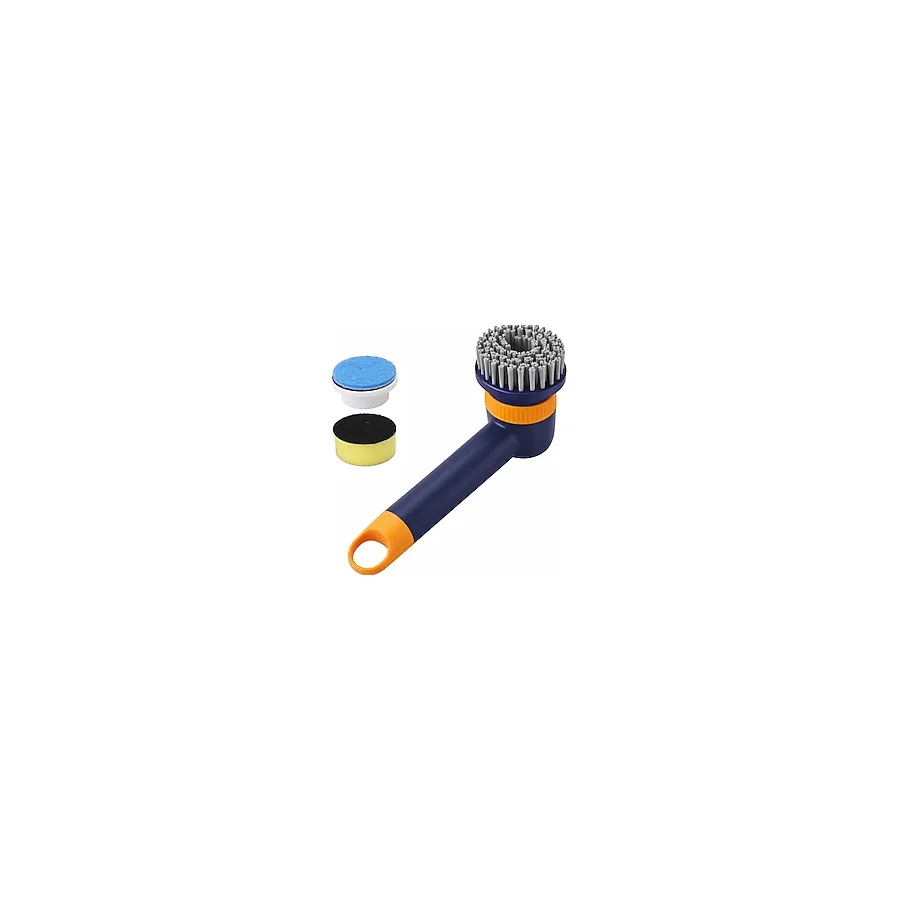 Coverzone Şarjlı Temizlik Fırçası Değişebilir Başlık Sert Zemin Ayakkabı Temizleme Fırçası LED Ekran Göstergeli Clean Shoes Spin Scrubber TJ03 (Lacivert)