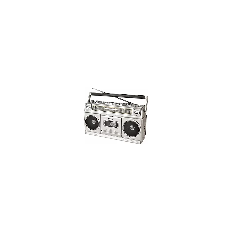 Coverzone Teleskopik Antenli Kaset Çalar Radyo - AM/FM/SW1-2 4 Bant, Bluetooth/USB/TF MP3 Müzik Çalar, Kayıt Özellikli, Kulaklık Girişli, 220V veya 6V Pille Çalışma CVR-555BT (Gri)
