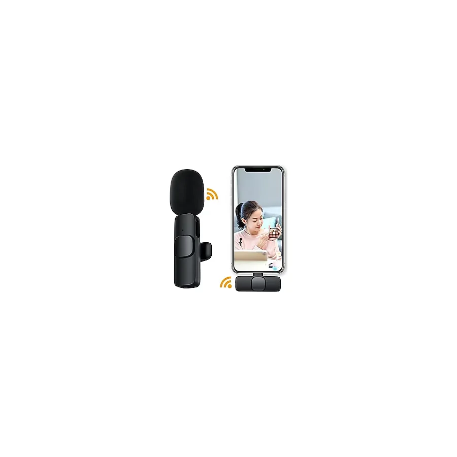 CoverZone Type-C Kablosuz Cep Telefonu İçin Gürültü Önleyicili USB C Girişli Vlog Canlı Yayın Yaka Mikrofonu