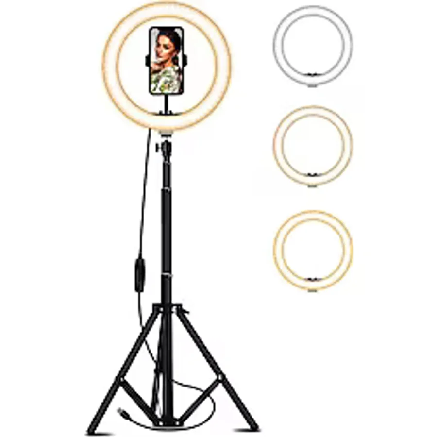 Coverzone Youtuber LED Işıklı Halka 13 inch Selfie/Yayıncı/Makyaj Işığı 210 cm Tripod