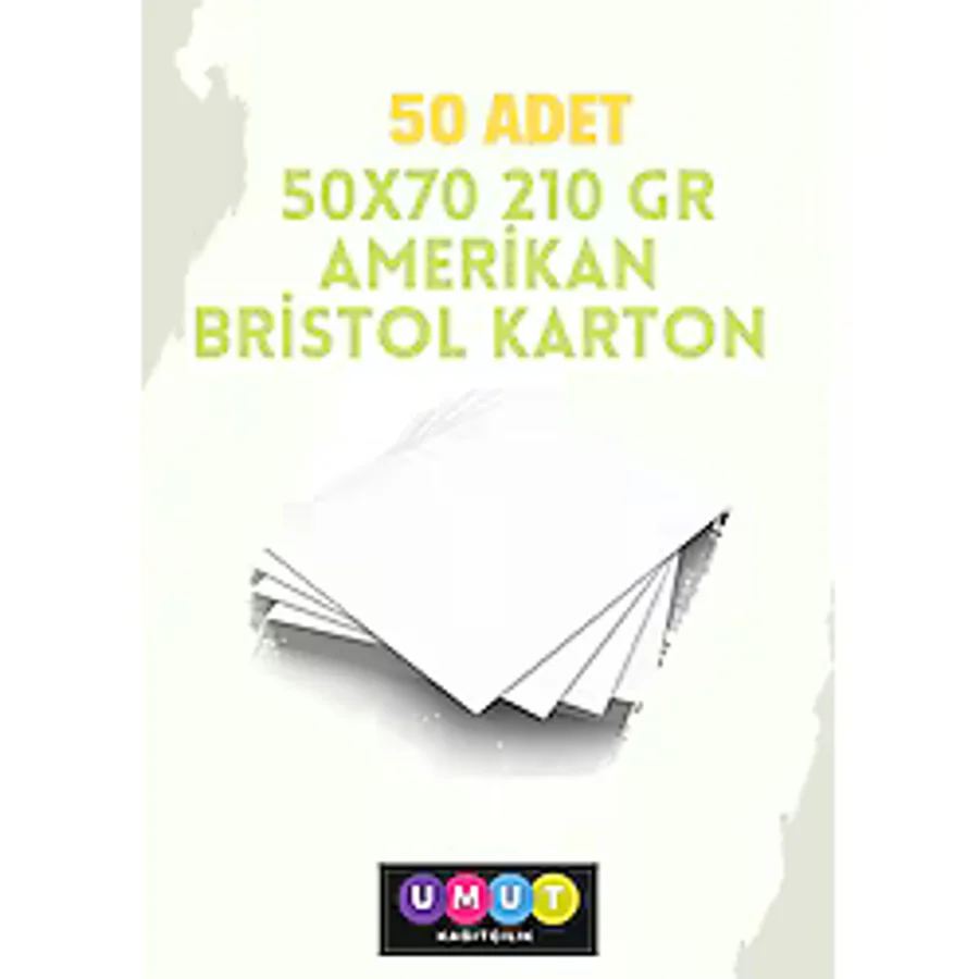 ÇÖZÜM KAĞIT 50 Adet 50x70 210 Gr Amerikan Bristol Kağıt Karton Bristol