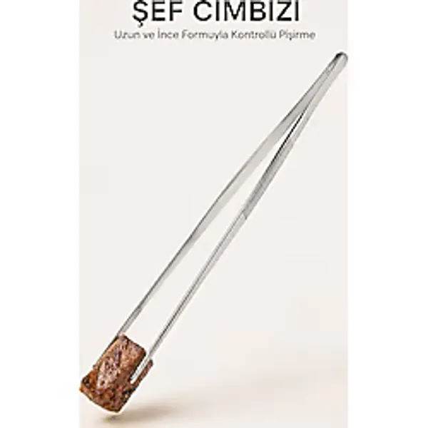 COZY SENSE Şef Cımbızı Yemek Pişirmek İçin Uzun Saplı Barbekü Maşası Izgara Mangal Pişirme Cımbızı Mutfak