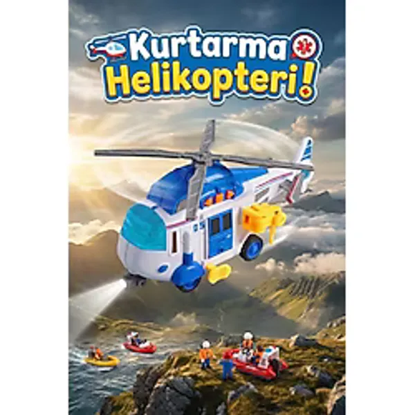 Craftivio Sesli ve Işıklı Kurtarma Helikopteri - Pervaneli Eğitici Oyuncak Helikopter 21 cm