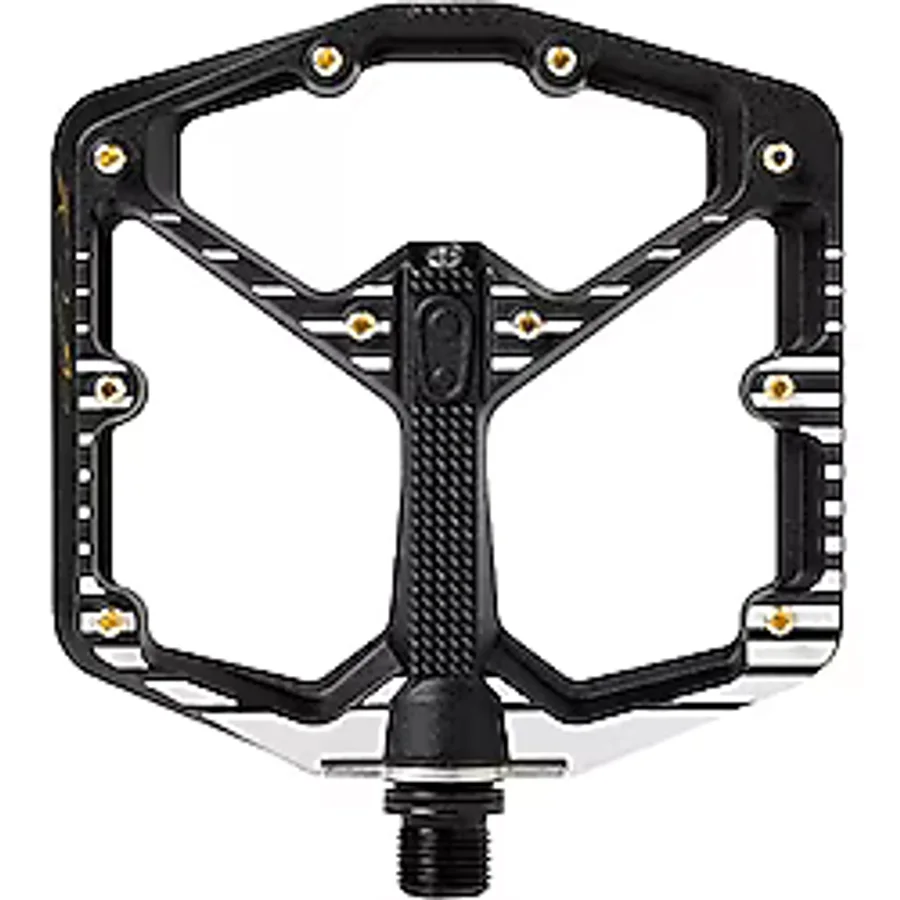 Crankbrothers Damga 7 Büyük Dağ Bisikleti Pedalı Fabio Wibmer Signature Edition - Siyah ve Beyaz - MTB Enduro Trail BMX Optimize Edilmiş Platform - Düz Bisiklet Pedalı (Ayarlanabilir pimler Dahildir)