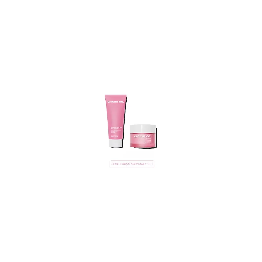 Cream Co. Moisturizer Leke Karşıtı Cilt Bakım Kremi 50 ML + Hyaluronic Acid Glow Yüz Temizleme Jeli 100 ML