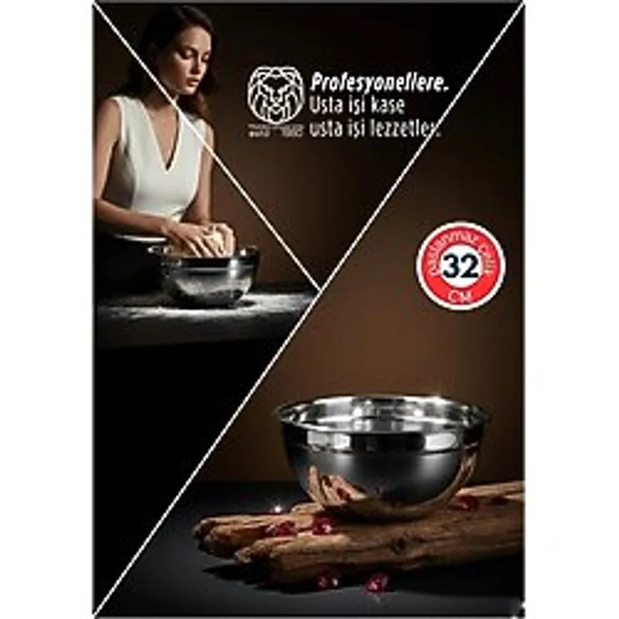 Creatividad Solutions 32 cm 6 Lt Profesyonel Ölçülü Derin Karıştırma Kabı - 304 Paslanmaz Çelik 722899