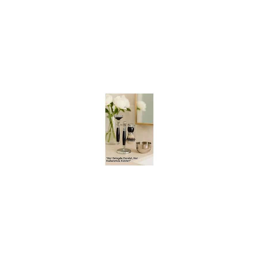 Creatividad Solutions Koleksiyon Tıraş Seti - 304 Cerrahi Çelik & Kemik Saplı Çift Cidarlı Tıraş Tası Icardi Collection 722192