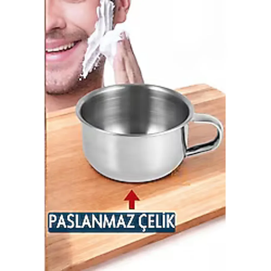 Creatividad Solutions Paslanmaz Çelik Tıraş Tası Sabun Köpürtme Kasesi 717299