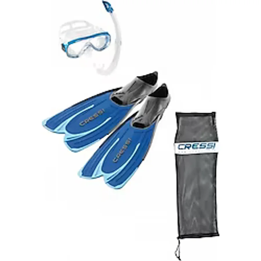 Cressi Agua - Onda - Mexico Palet Maske Şnorkel Set Balıkmarketim - Tek Renk - BLUE - 39 - 40