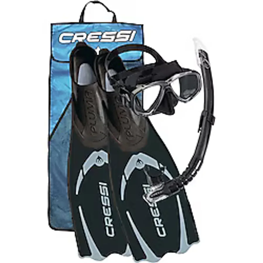 Cressi Pluma Siyah Palet Maske Şnorkel Seti No:43-44