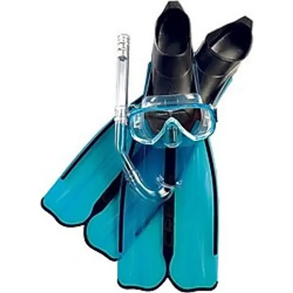 Cressi Rondinella Palet Maske Şnorkel Seti Balıkmarketim - Tek Renk - AQUAMARINE - 35 - 36