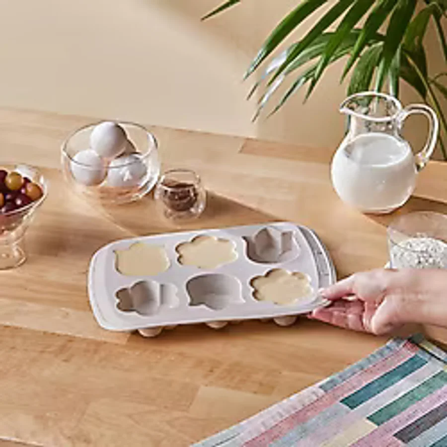 Crick Crack Harmony Çiçekli 6'lı Silikon Muffin Kalıbı