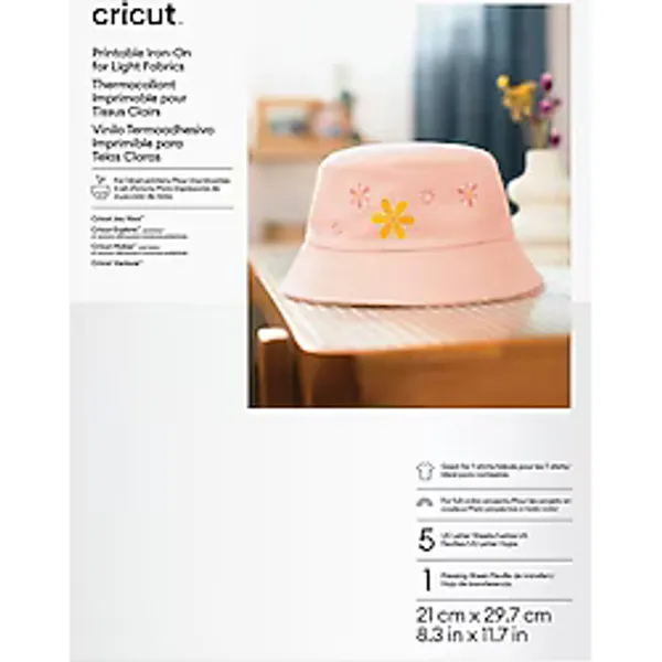 Cricut Crıcut 2011838 Yazdırılabilir Iron On Açık Renk Kumaşlar İçin A4 5 Sayfa