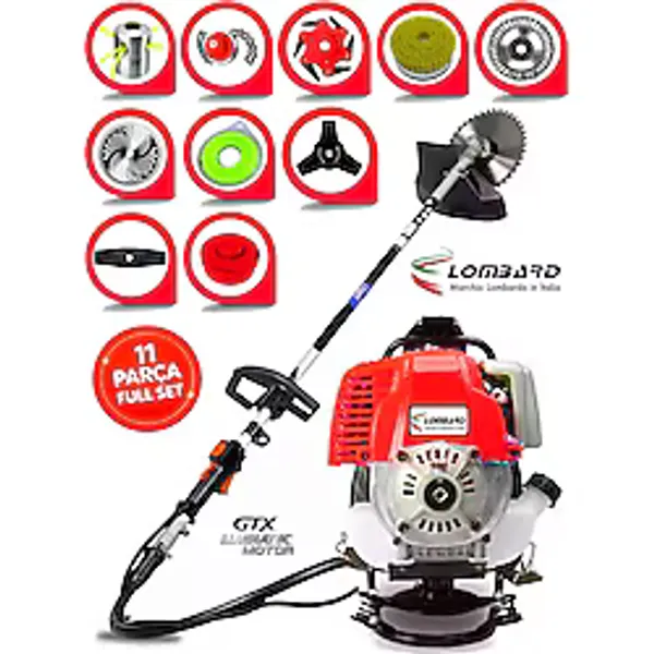 Cros Lombard Italy Frx-11 Grande Sırt Tipi Benzinli Ot Çalı Çim Biçme Tırpanı+ Tam Bahçe Setli Halı Yıkamalı
