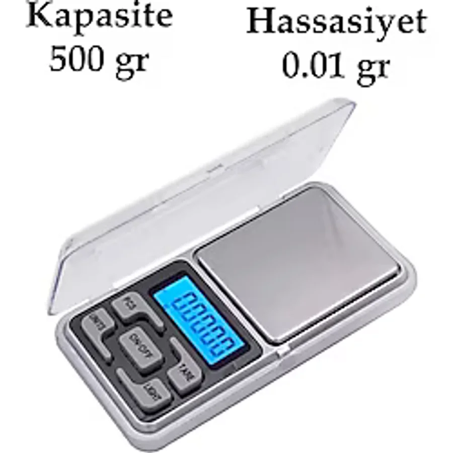 Crown Dijital Göstergeli Hassas Elektronik Kuyumcu Cep Terazisi (500 Gr-0.01)