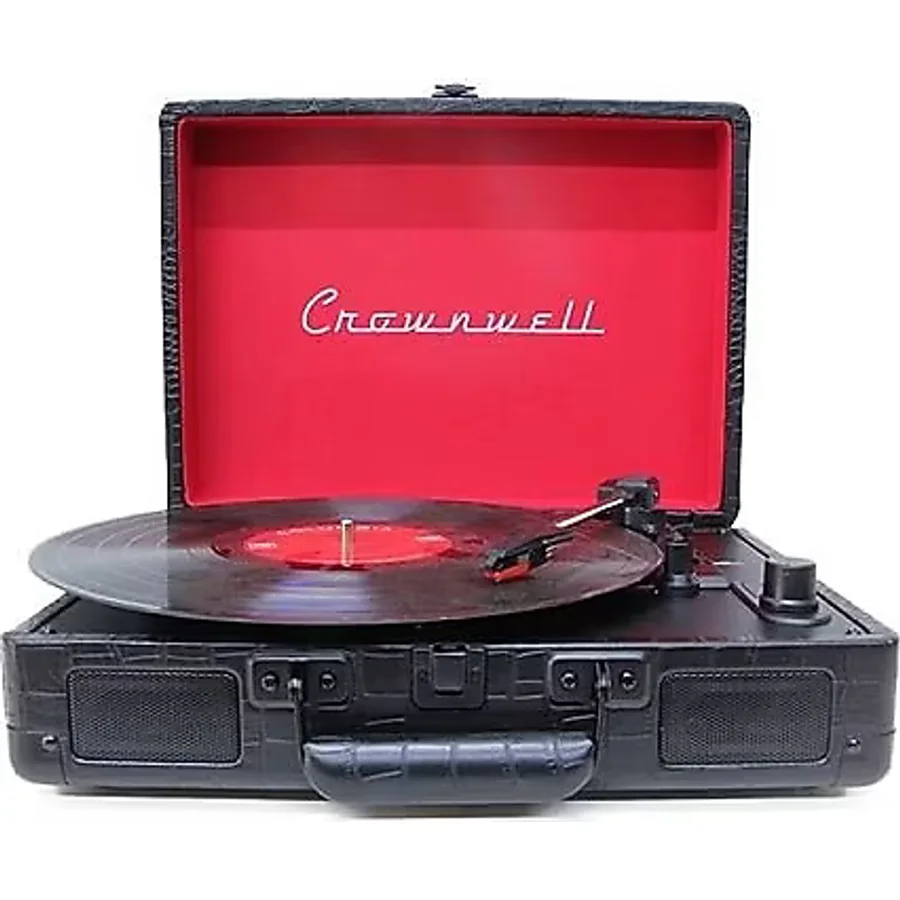 Crown Well Turntable CW002-BL Siyah Çantalı Pikap