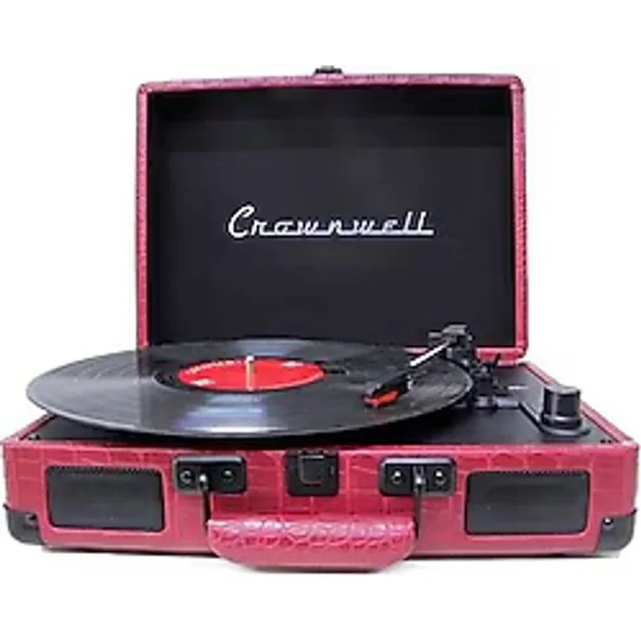 Crown Well Turntable CW002-CH Bordo Çantalı Pikap