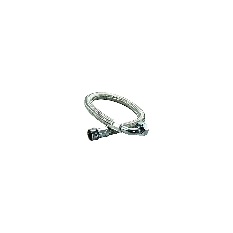 Cruwa 1" 16 Bar 50 cm Paslanmaz Örgülü Hidrofor Hortumu Dirsekli Flex Hortum (Rakor & Nipel)