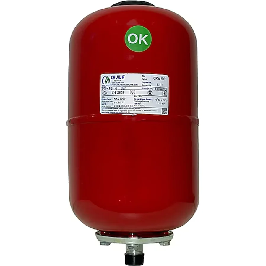CRUWA Crw5s-6s 5-6 Litre 0-10 Bar Silindirik Tip Hidrofor Ve Genleşme Tankı